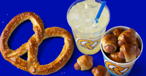 Aunty Anne’s Pretzels and lemonade drink