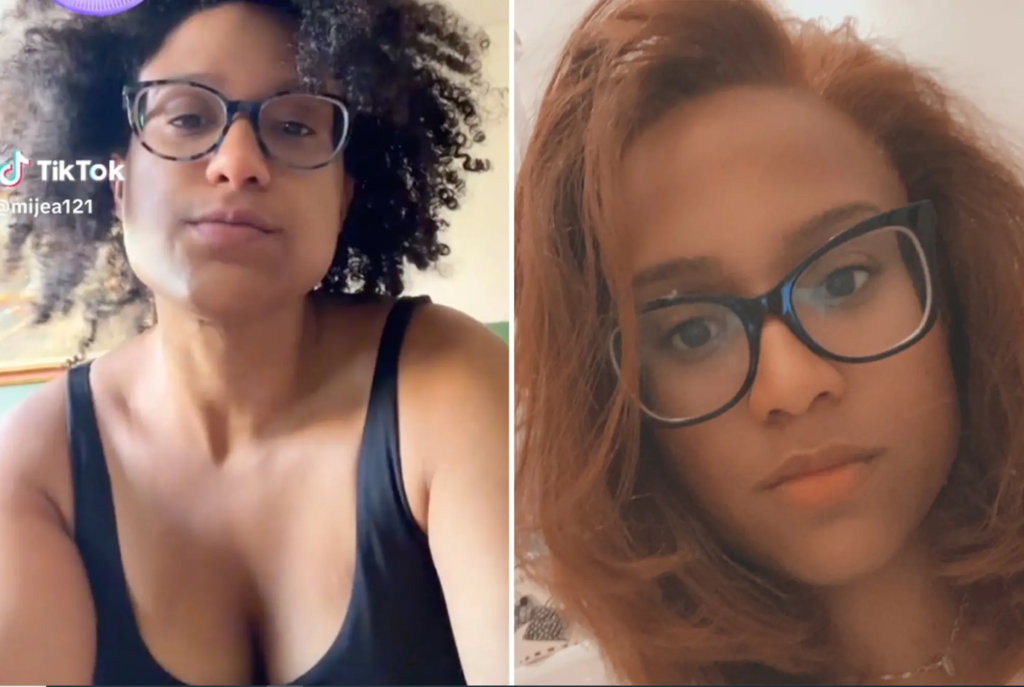 Disgraced Bronx teacher, Dulaina Almonte. Photos - TikTok (mijea121) & Facebook.