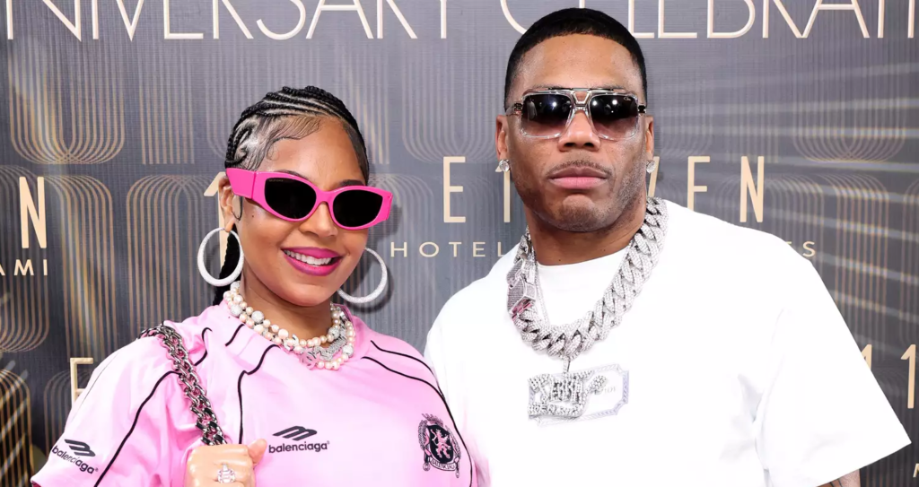 Ashanti and Nelly in Miami on February 2, 2024. Photo by Alexander Tamargo/Getty Images for E11EVEN.