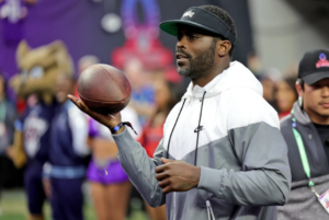 Michael Vick at the NFL Pro Bowl Games in Las Vegas on February 5, 2023. Photo by Ethan Miller/Getty Images