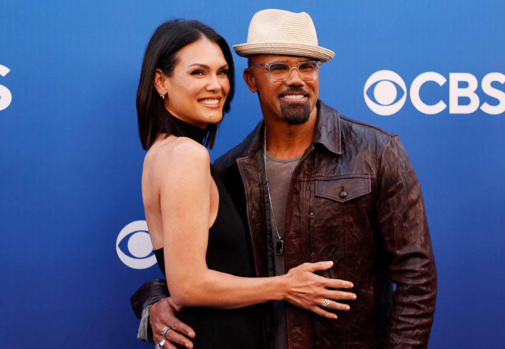 Jesiree Dizon and Shemar Moore attend CBS's Fall schedule celebration at Paramount Studios in Hollywood on May 2, 2024. (Photo by Michael Tran/AFP via Getty Images)