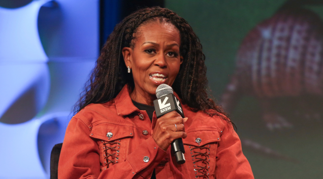 Michelle Obama speaks at SXSW 2025 in Austin, Texas, during a live taping of her podcast “IMO,” where she opened up about America’s political climate, her family, and the growing anxieties surrounding immigration and social justice. Photo: Jack Plunkett, Invision via Associated Press
