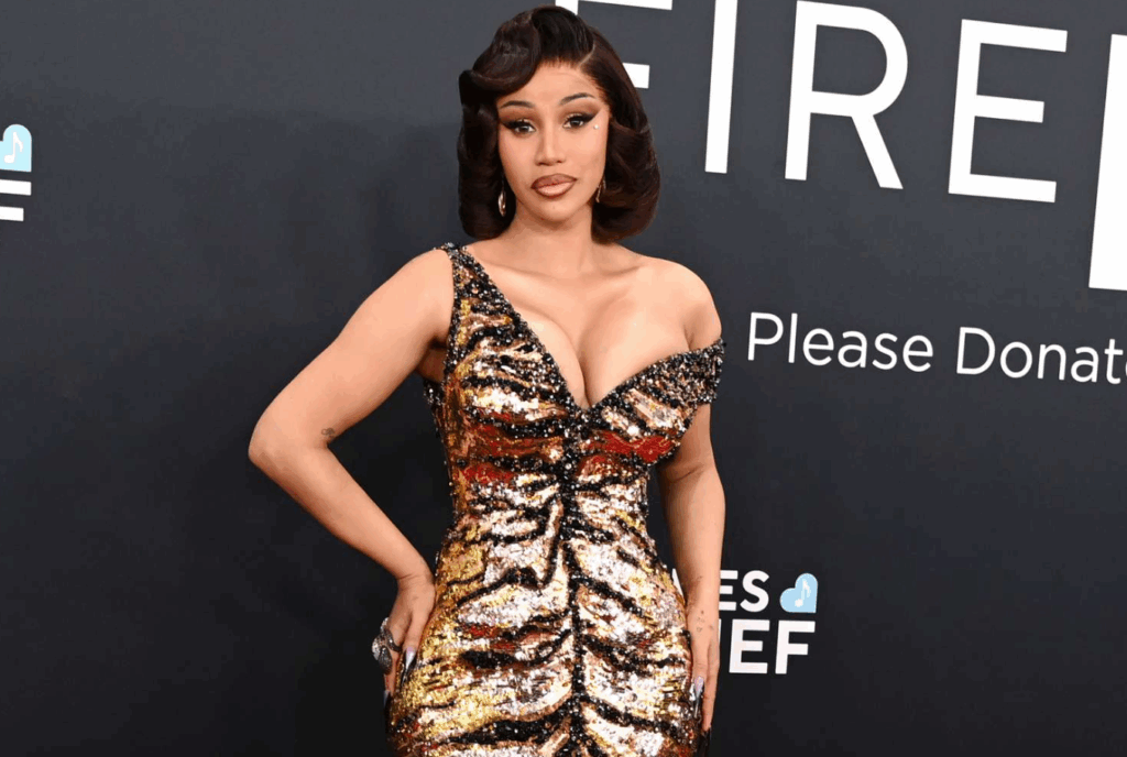 Cardi B in custom Roberto Cavalli Haute Couture at the 2025 Grammys. Credit : Jon Kopaloff/WireImage