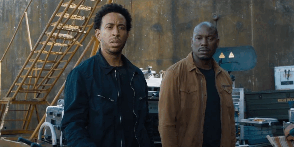 Ludacris and Tyrese in the Fast and Furious Franchise.