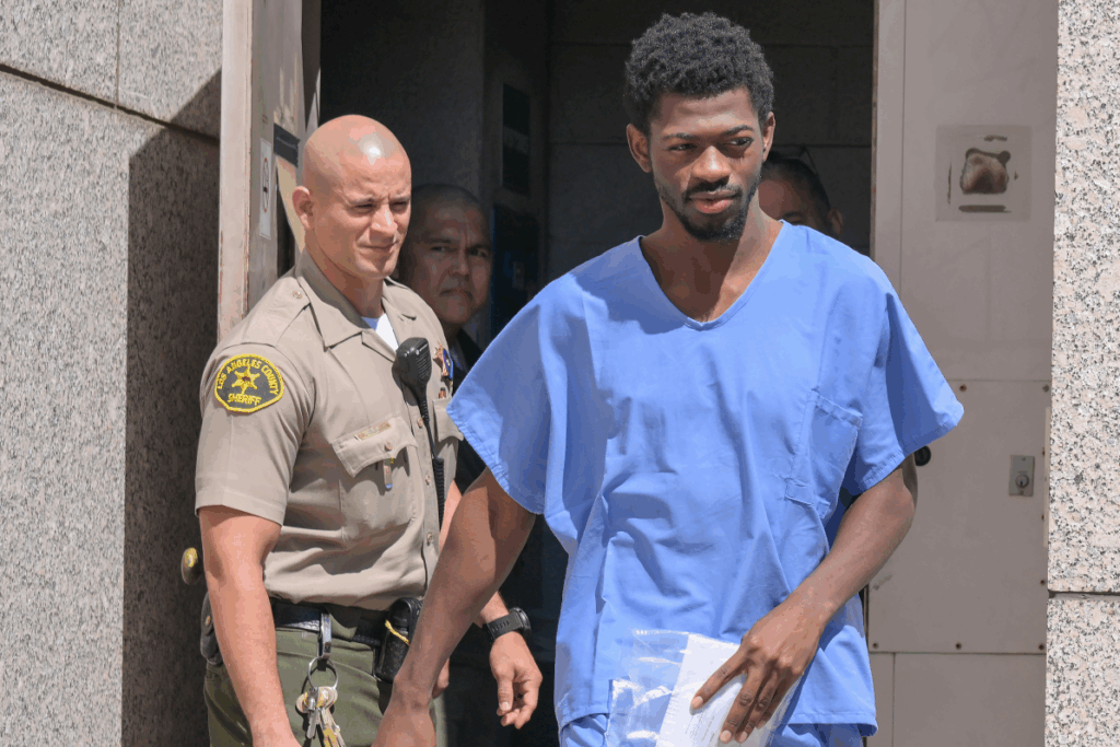 Lil Nas X seen leaving jail in Van Nuys, California, on August 25. MEGA/GC Images