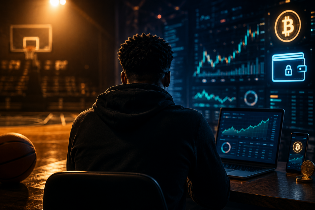 Black entrepreneur reviewing a recovered digital investment account on a laptop