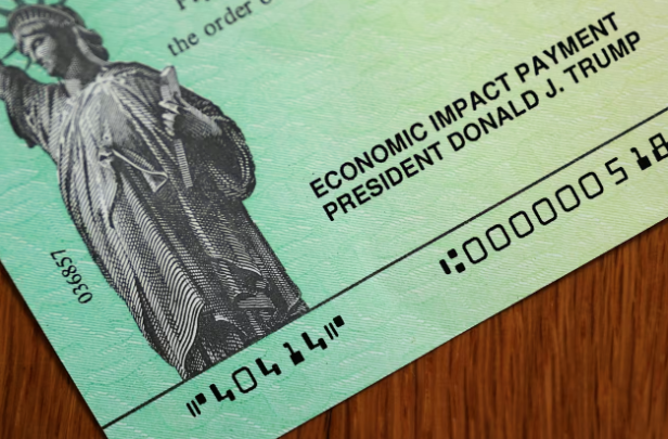 Could there be checks coming with President Donald Trump’s name on them? This photo shows how his name appeared on COVID-19 stimulus checks that were sent to citizens across the country in April 2020. Photo: Getty Images