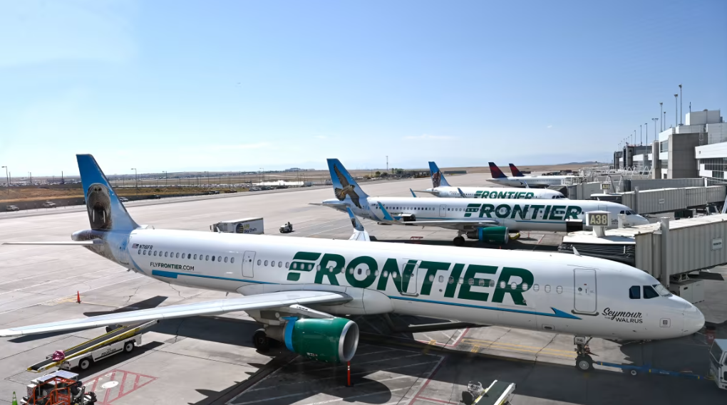Frontier Airlines. Photo: Denver. Matt Patterson/AP/File